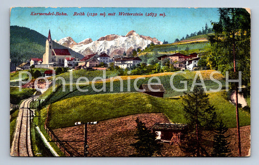 Pohlednice KARWENDEL BAHN REITH 1130M MIT WETTERSTEIN 2673 M (ST11861)