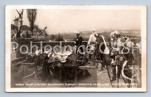 Pohlednice BEDŘICH VELIKÝ U MRTVOLY SCHWERINOVY U PRAHY (ST12189)