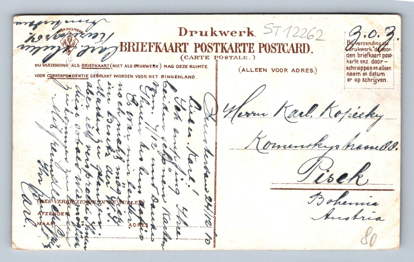 Pohlednice AMSTERODAM (ST12262)