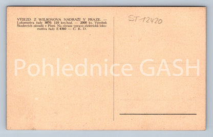 Pohlednice VÝJEZD Z WILSONOVA NÁDRAŽÍ V PRAZE (ST12420)