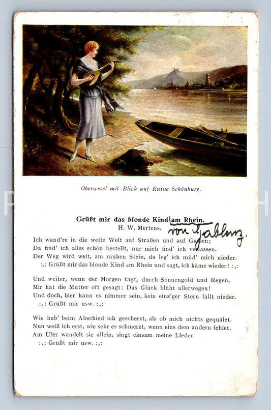 Pohlednice GRÜSST MIR DAS BLONDE KIND AM RHEIN (ST10746)