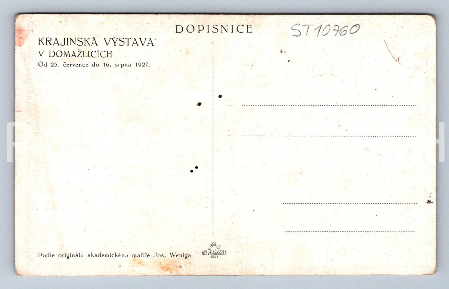 Pohlednice KRAJSKÁ VÝSTAVA V DOMAŽLICÍCH (ST10760)