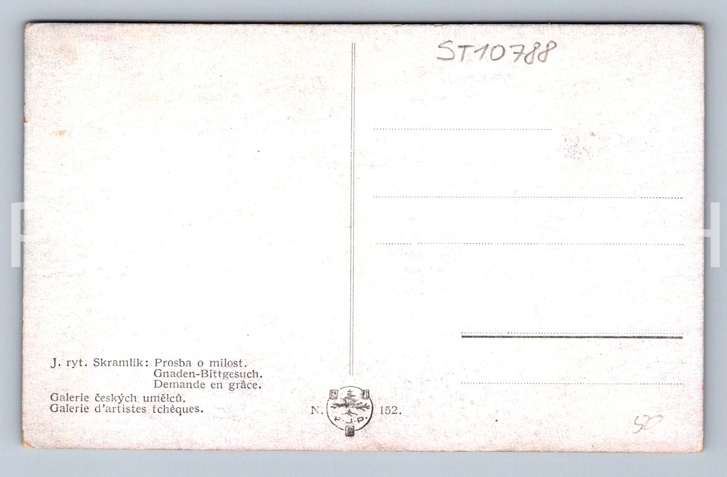 Pohlednice J. RYT. SKRAMLÍK - PROSBA O MILOST (ST10788)