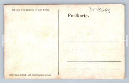 Pohlednice DĚVČE S DEŠTNÍKEM (ST10793)