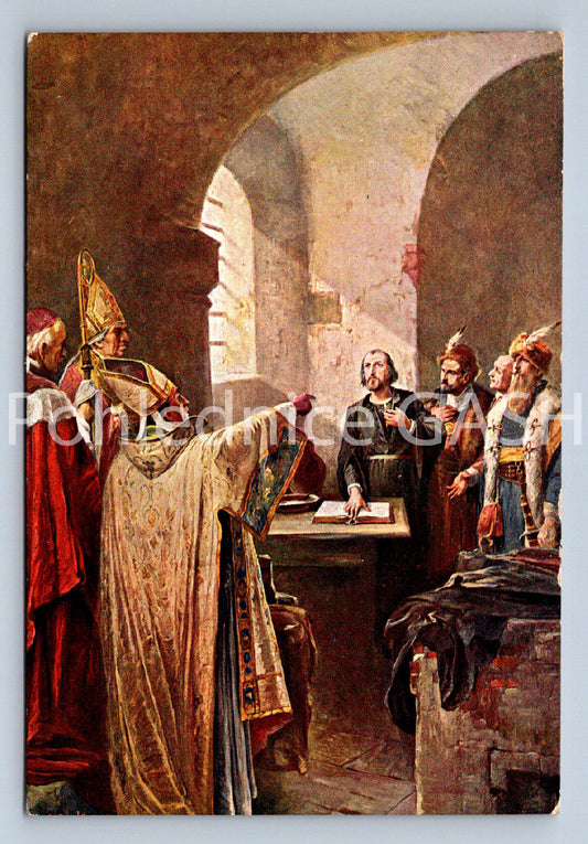 Pohlednice POSLEDNÍ NÁVŠTĚVA U MISTRA JANA HUSA VE VĚZENÍ (ST10808)