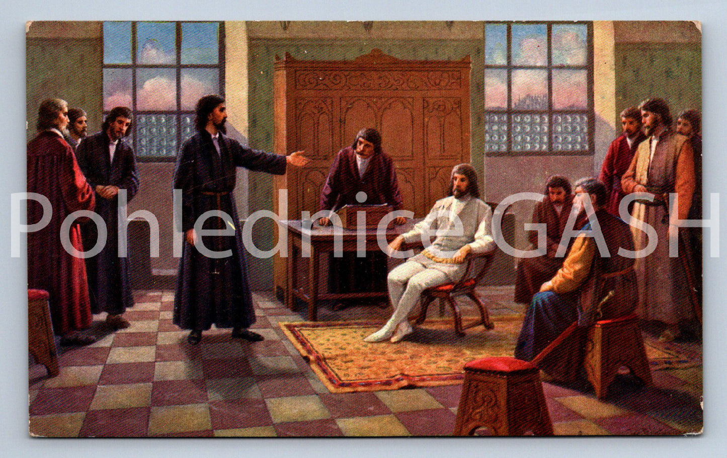 Pohlednice MISTR JAN HUS A KRÁL VÁCLAV IV. (ST10831)