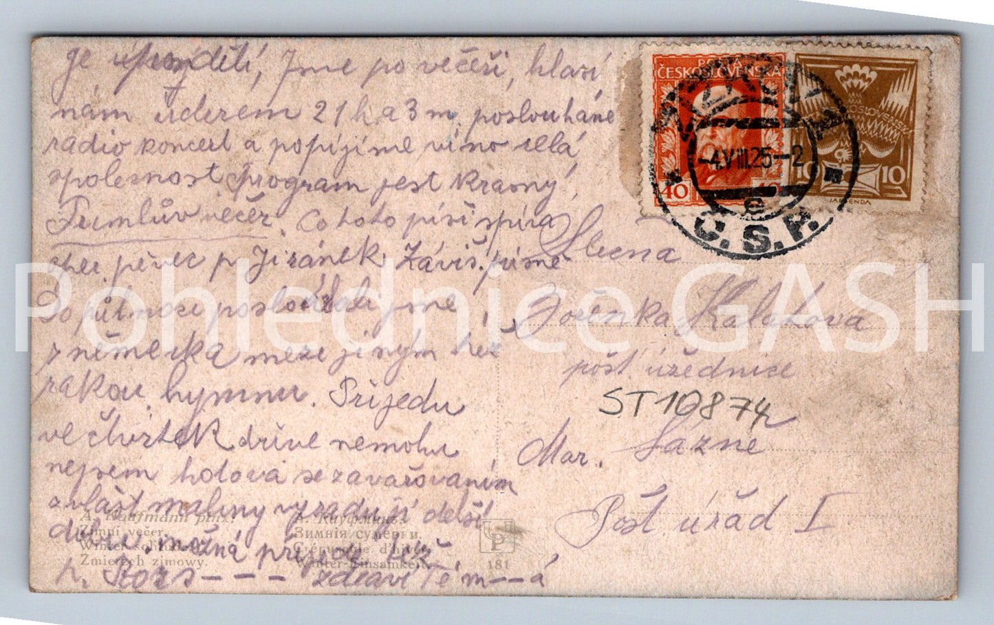 Pohlednice V ZIMĚ (ST10874)