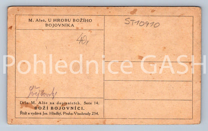 Pohlednice M. ALEŠ - U HROBU BOŽÍHO BOJOVNÍKA (ST10910)