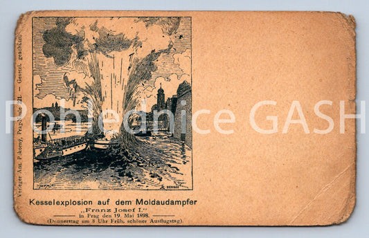 Pohlednice KESSELEXPLOSION AUF DEM MOLDAUDAMPFER (ST10911)