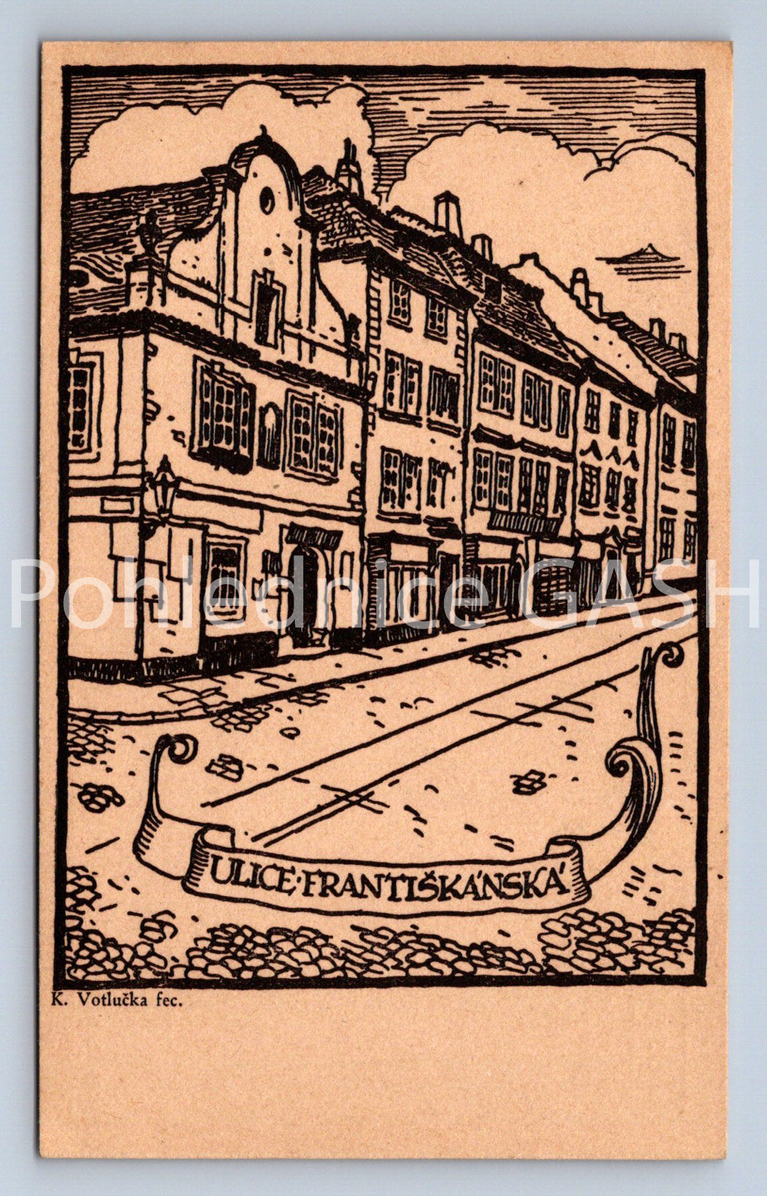 Pohlednice K. VOLTUČKA - ULICE FRANTIŠKÁNSKÁ (ST10983)