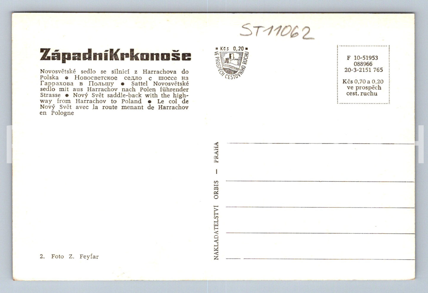 Pohlednice ZÁPADNÍ KRKONOŠE (ST11062)