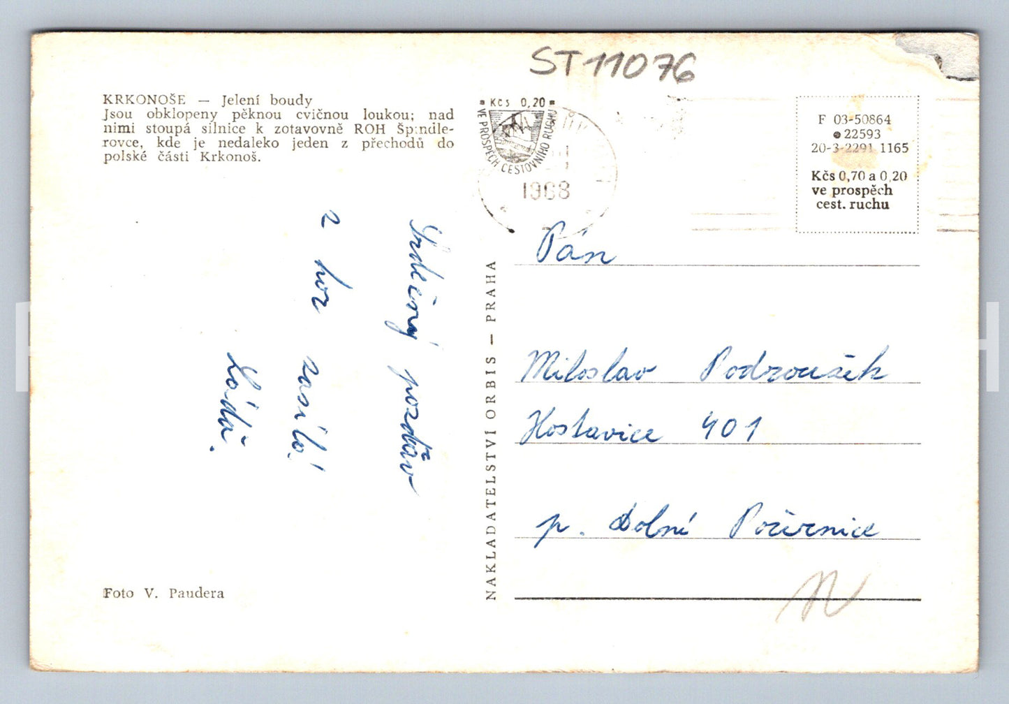 Pohlednice KRKONOŠE - JELENÍ BOUDY (ST11076)