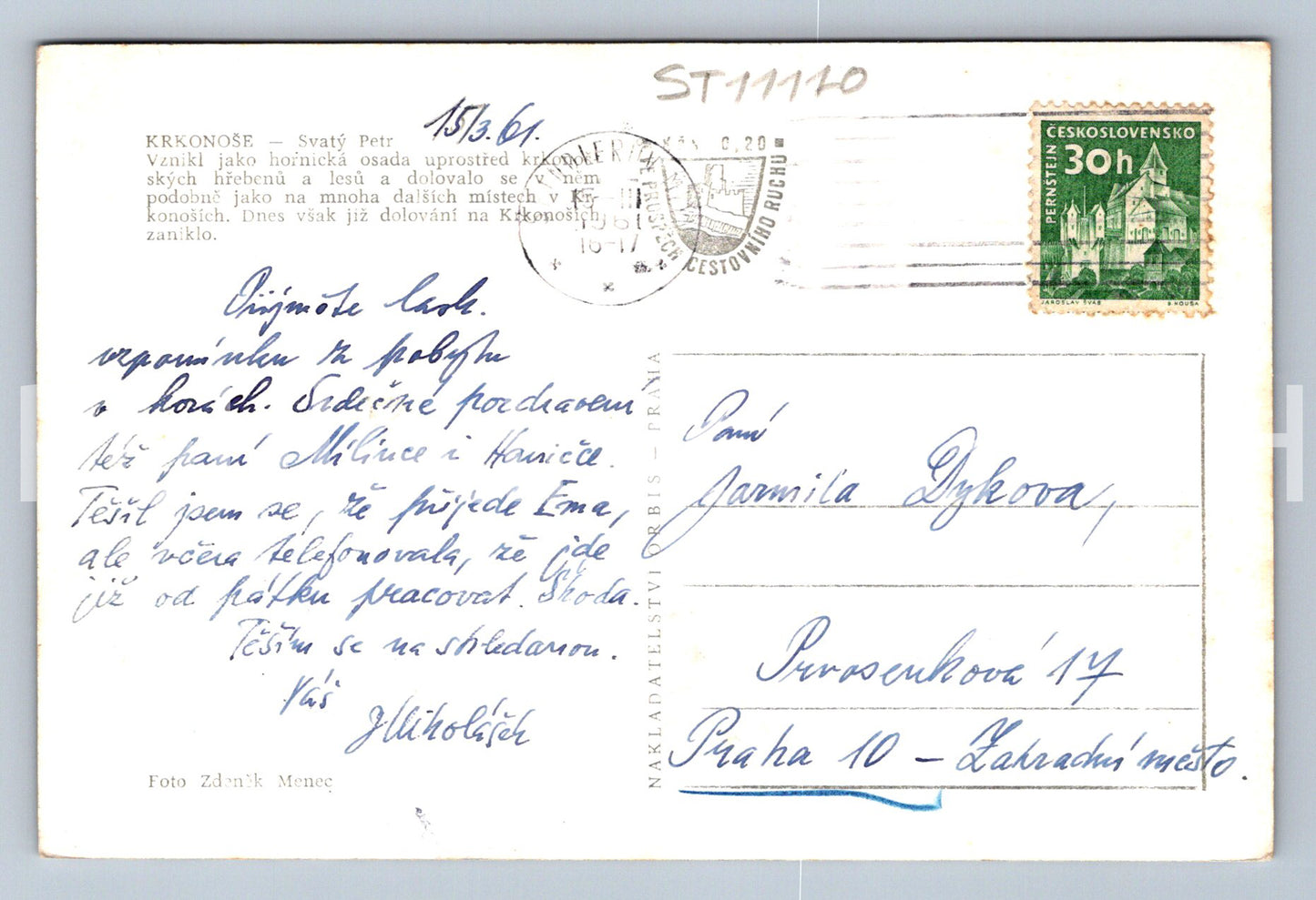 Pohlednice KRKONOŠE - SVATÝ PETR (ST11120)