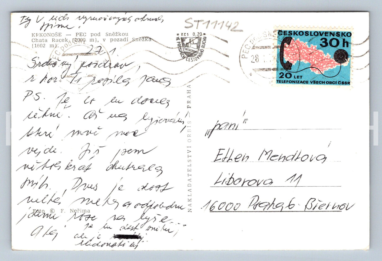 Pohlednice KRKONOŠE - PEC POD SNĚŽKOU (ST11142)