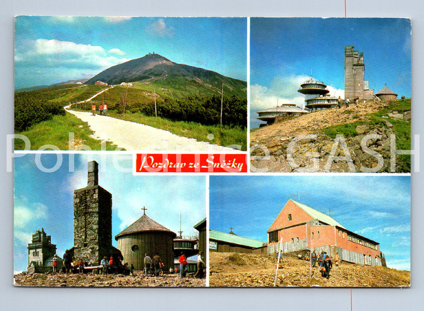 Pohlednice KRKONOŠE - SNĚŽKA - KOLÁŽ (ST11253)