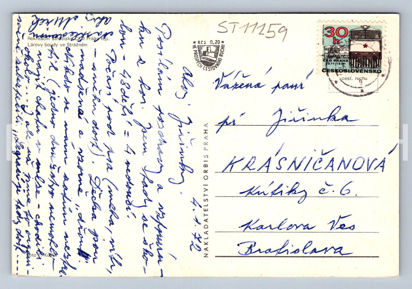 Pohlednice KRKONOŠE - STRÁŽNÉ - LÁROVÉ BOUDY - KOLÁŽ (ST11259)