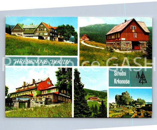 Pohlednice KRKONOŠE - HŘEBENOVÉ BOUDY - KOLÁŽ (ST11263)