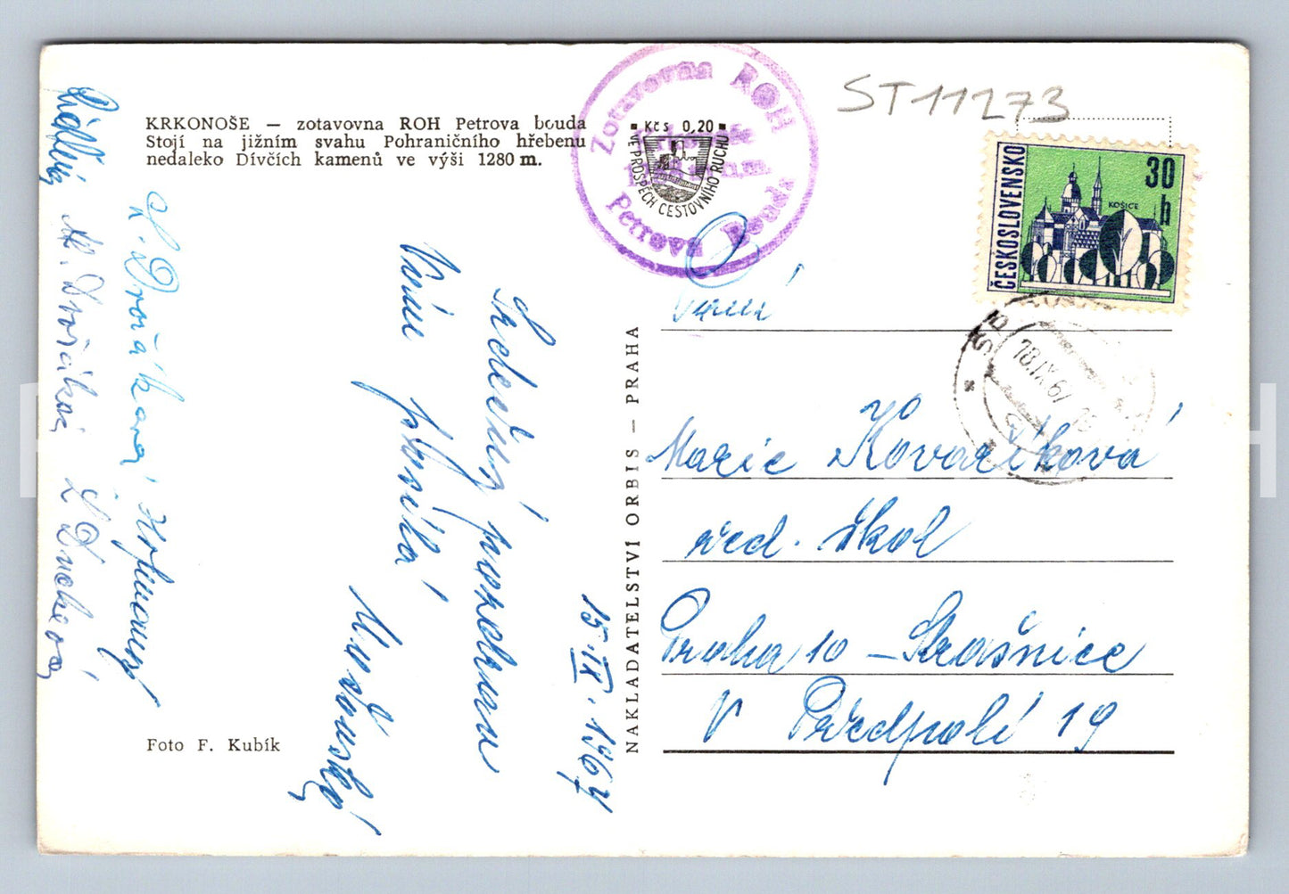 Pohlednice KRKONOŠE - PETROVA BOUDA (ST11273)