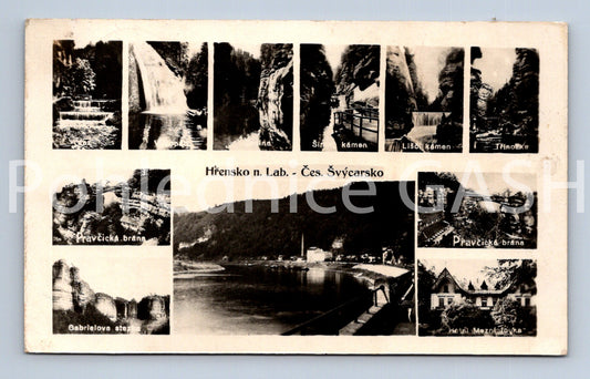 Pohlednice HŘENSKO NAD LABEM - ČESKÉ ŠVÝCARSKO - KOLÁŽ (ST8761)