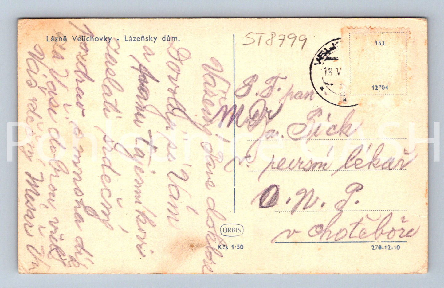 Pohlednice LÁZNĚ VELICHOVKY (ST8799)