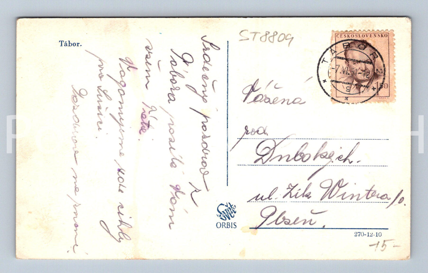 Pohlednice TÁBOR (ST8809)