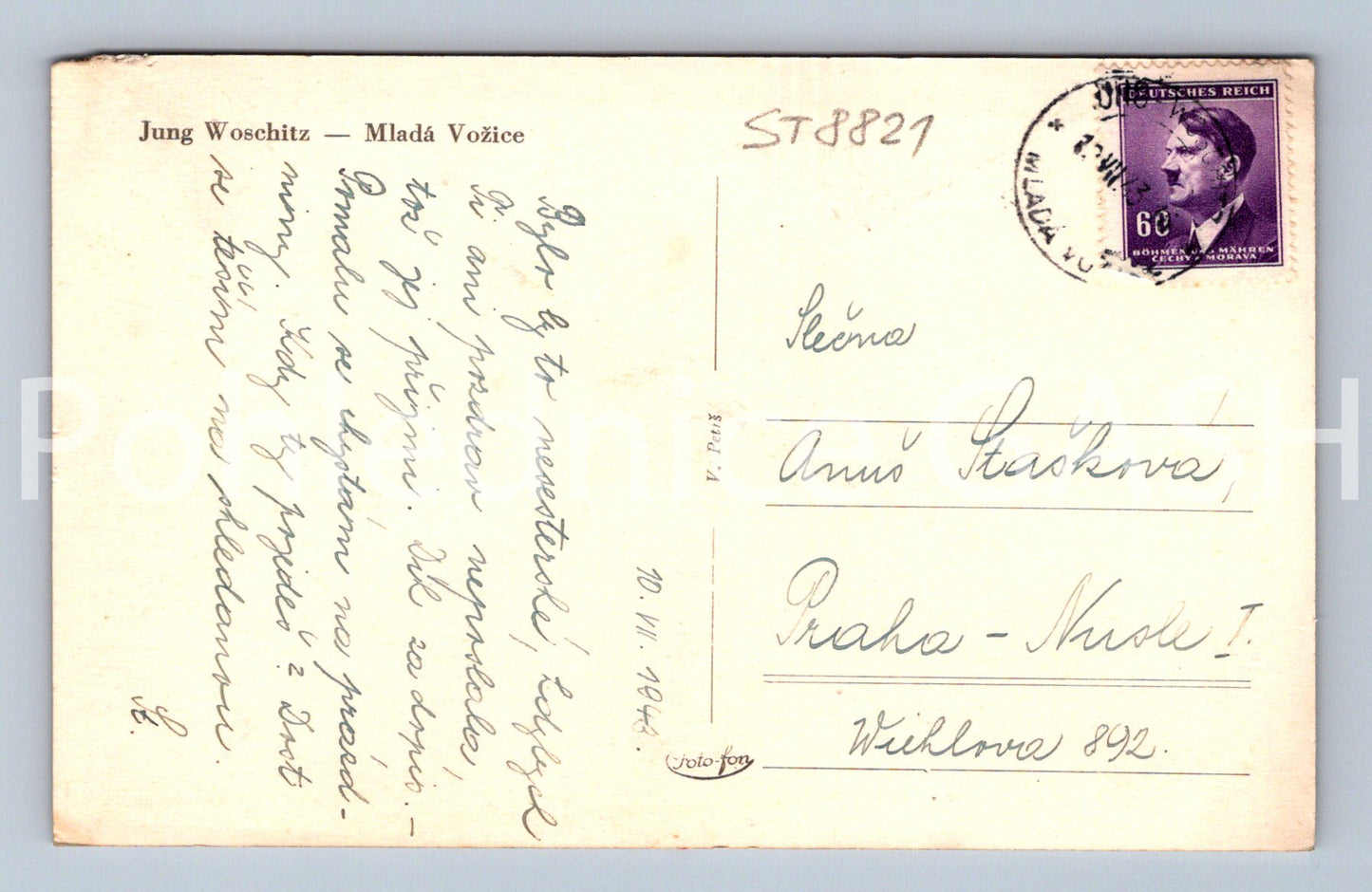 Pohlednice MLADÁ VOŽICE (ST8821)