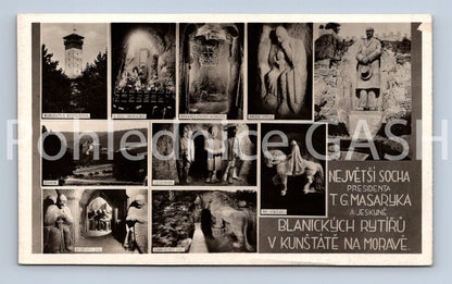 Pohlednice SOCHA T.G. MASARYKA BLANICKÝCH RYTÍŘŮ V KUNŠTÁTĚ (ST8836)