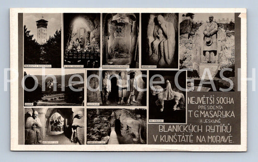 Pohlednice SOCHA T.G. MASARYKA BLANICKÝCH RYTÍŘŮ V KUNŠTÁTĚ (ST8836)