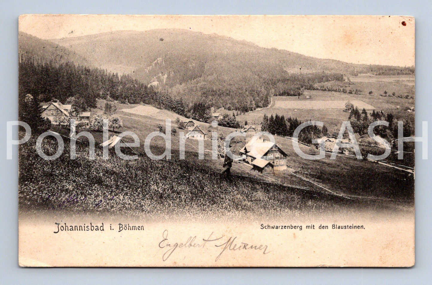 Pohlednice JOHANNISBAD dlouhá adresa (ST8854)