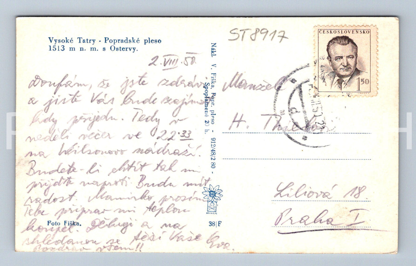 Pohlednice VYSOKÉ TATRY (ST8917)