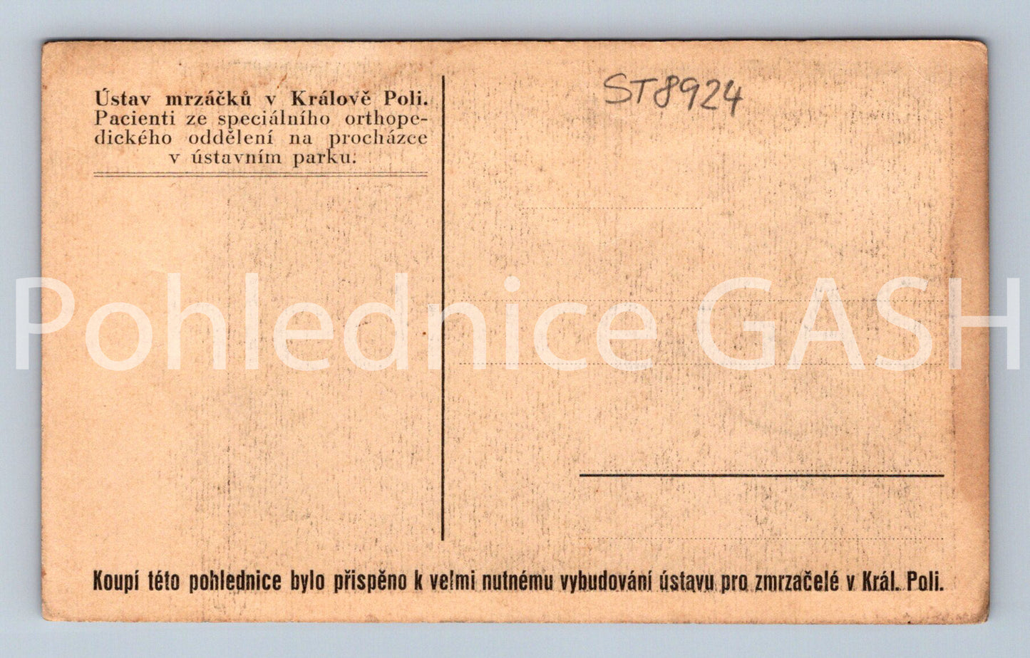 Pohlednice ÚSTAV MRZÁČKŮ V KRÁLOVĚ POLI (ST8924)