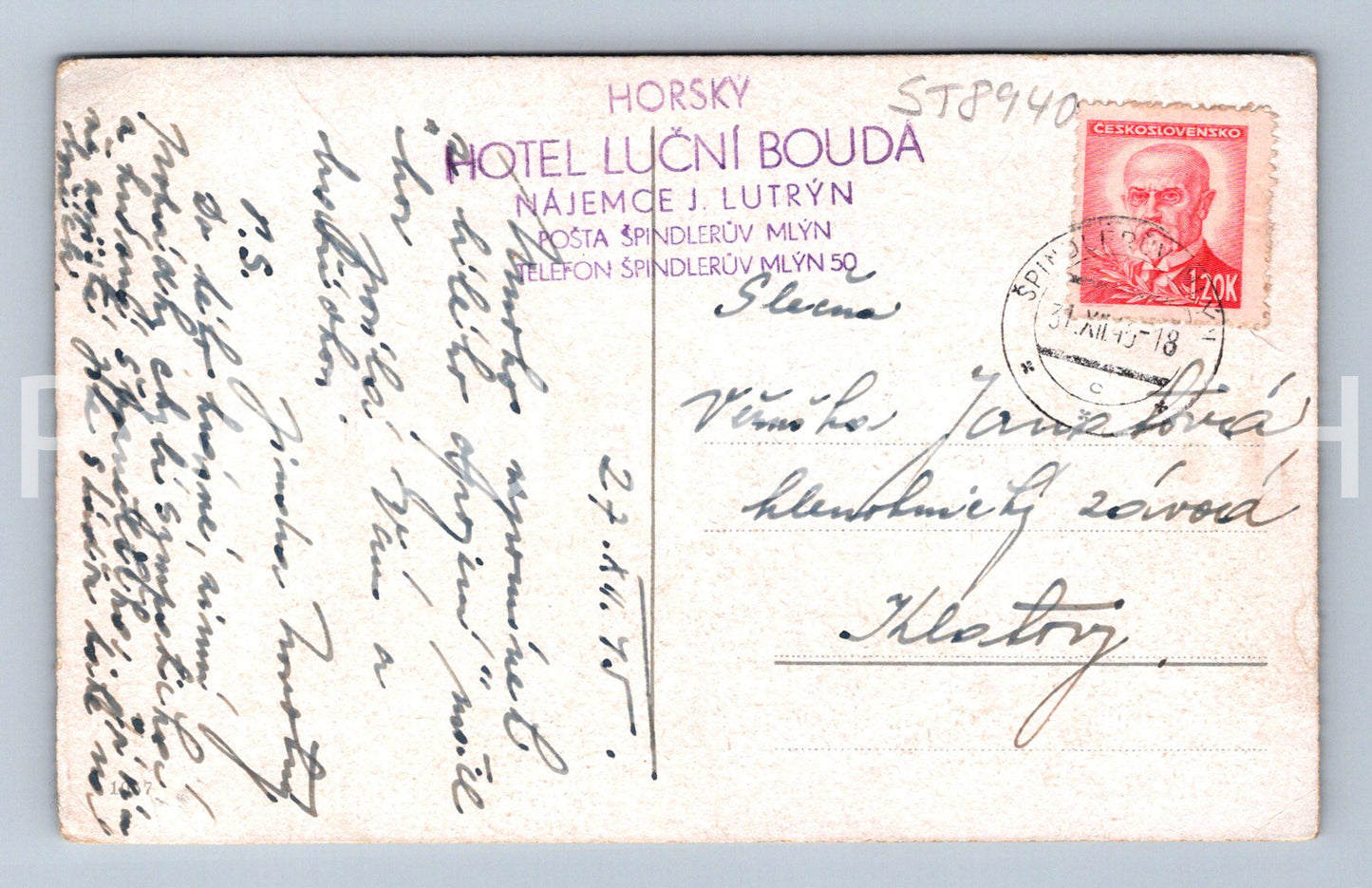 Pohlednice HORSKÝ HOTEL LUČNÍ BOUDA (ST8940)