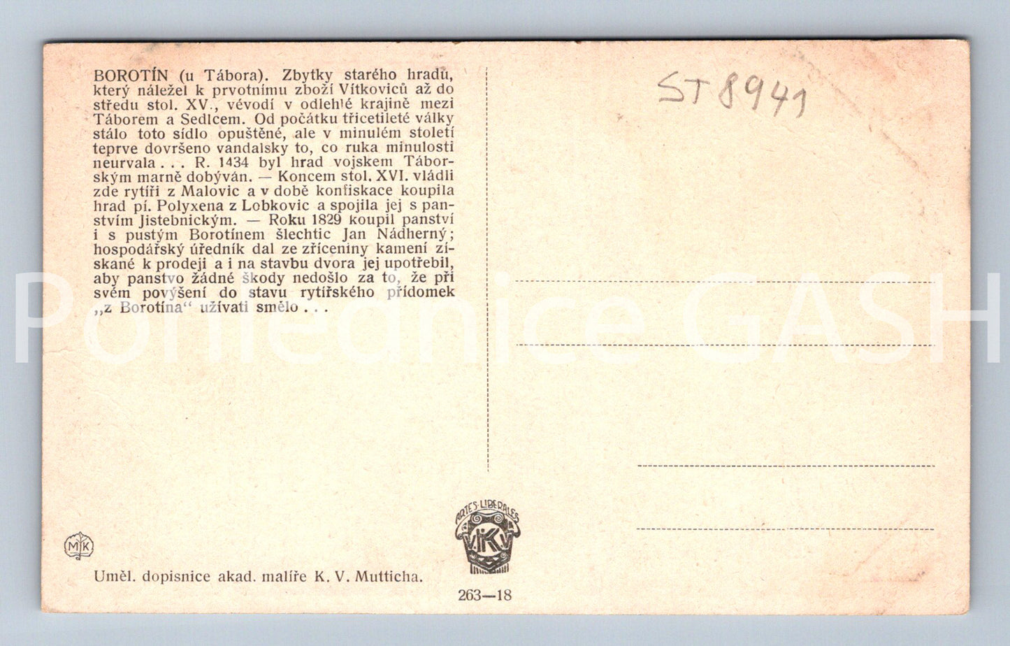 Pohlednice BOROTÍN (ST8941)