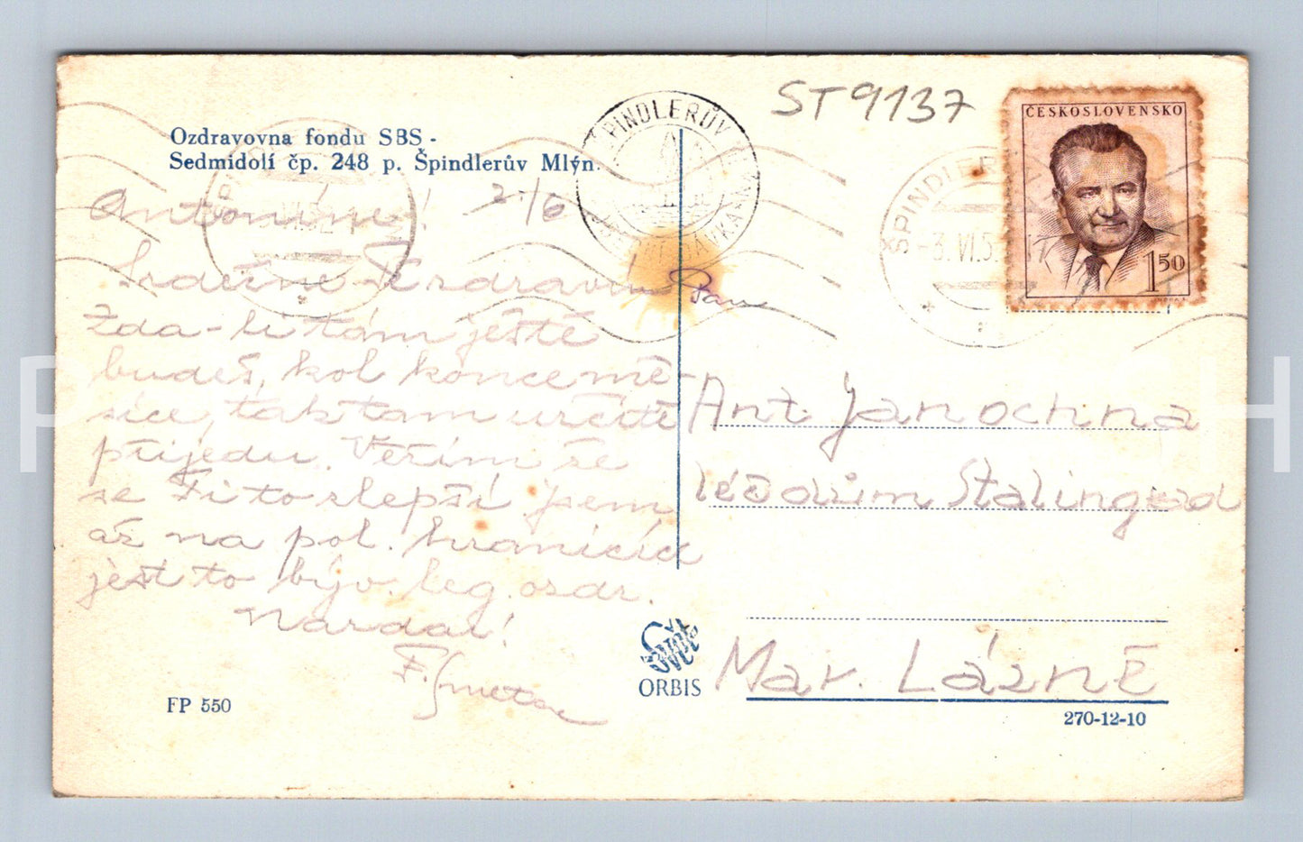 Pohlednice ŠPIDLERŮV MLÝN (ST9137)