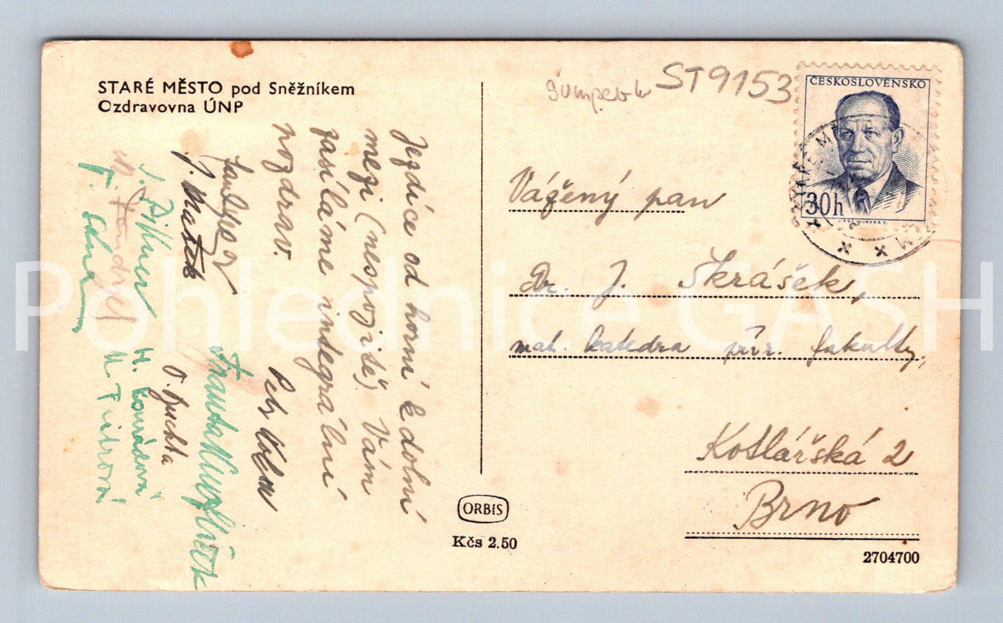 Pohlednice STARÉ MĚSTO (ST9153)