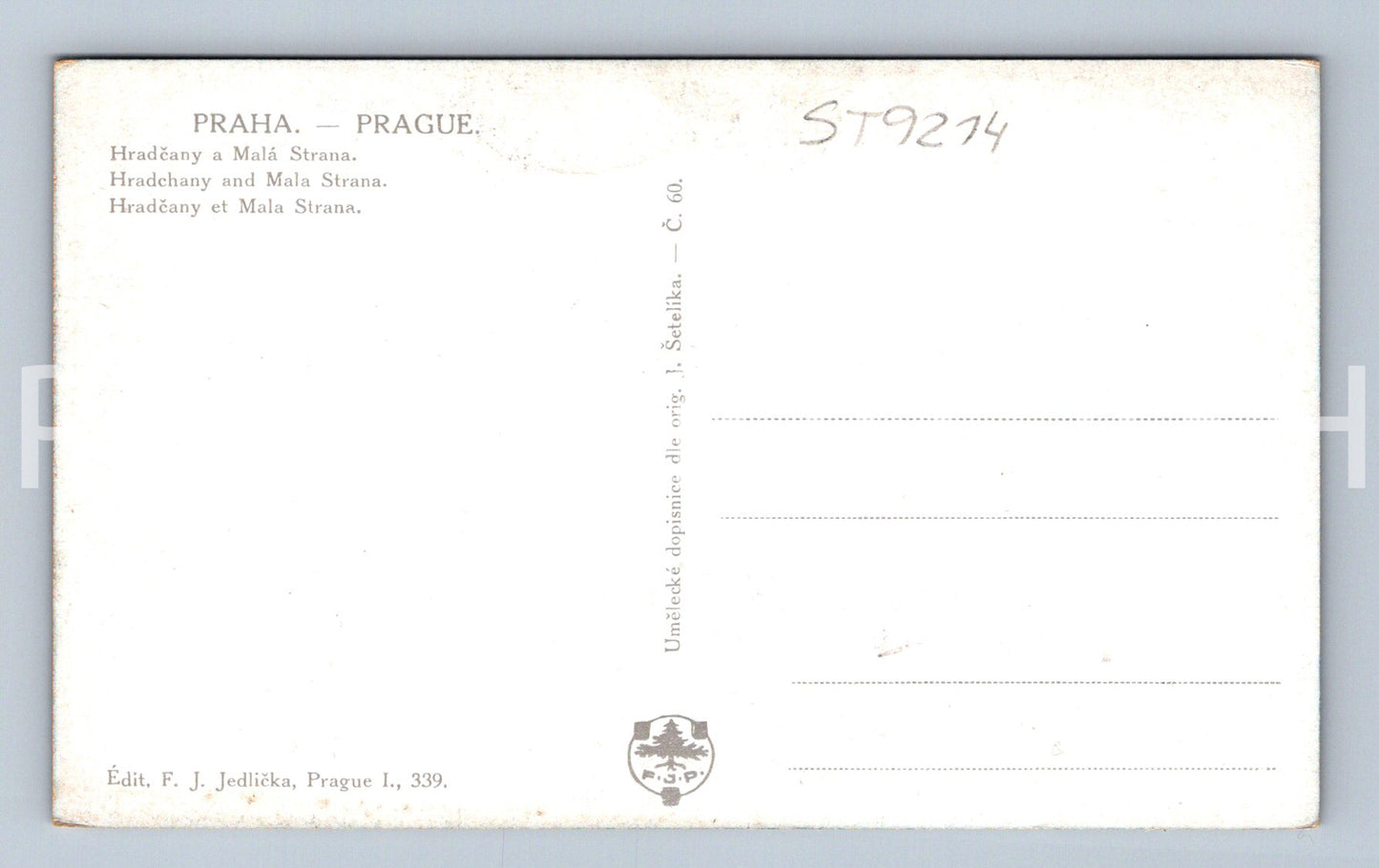 Pohlednice PRAHA (ST9214)