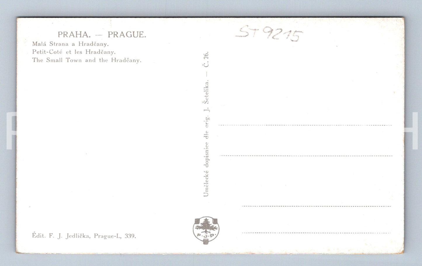 Pohlednice PRAHA (ST9215)