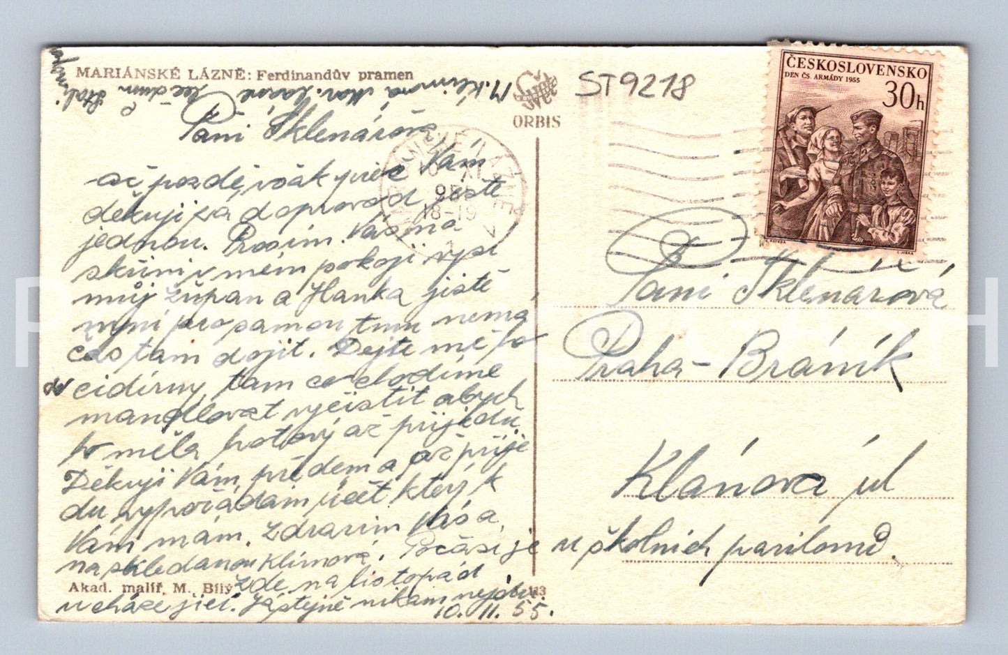 Pohlednice MARIÁNSKÉ LÁZNĚ (ST9218)