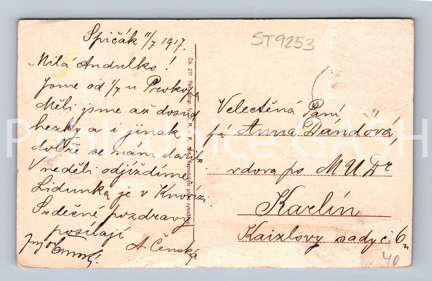 Pohlednice PROKOPŮV HOTEL NA ŠPIČÁKU (ST9253)