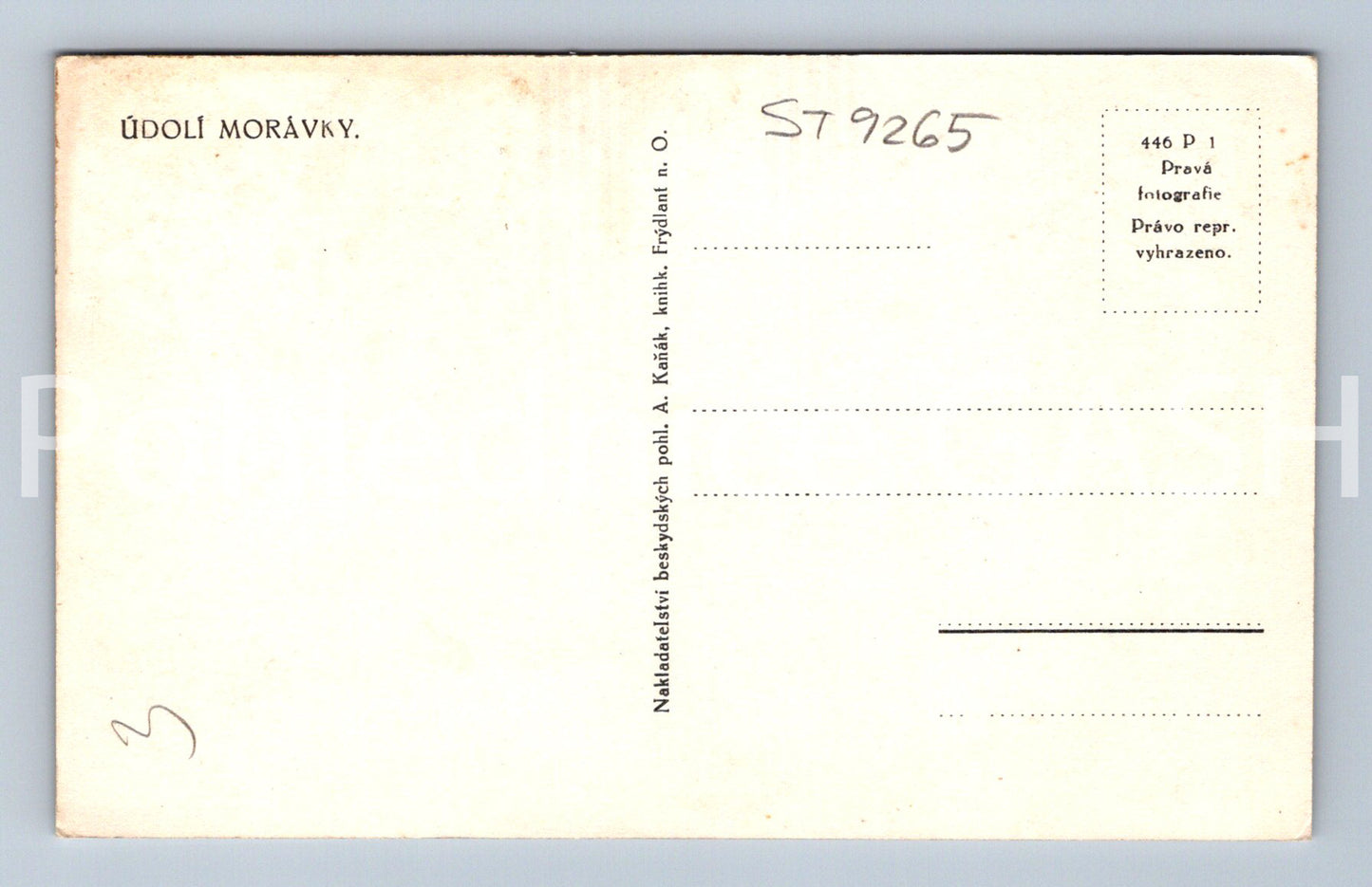 Pohlednice ÚDOLÍ MORÁVKY (ST9265)