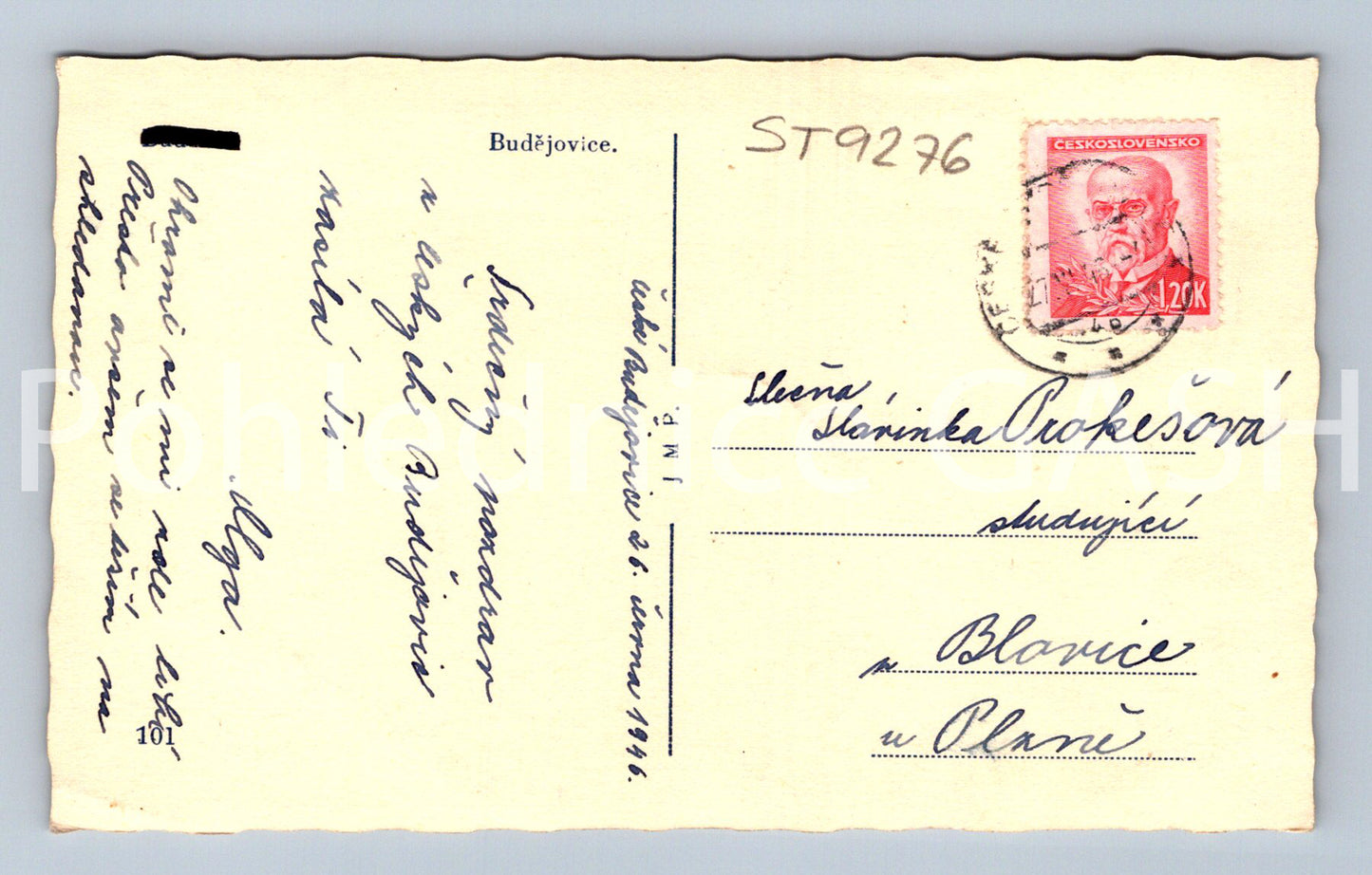 Pohlednice BUDĚJOVICE (ST9276)