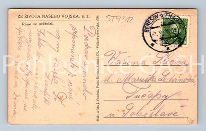 Pohlednice ZE ŽIVOTA NAŠEHO VOJSKA - RÁNO VE SVĚTNICI (ST9312)