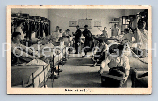 Pohlednice ZE ŽIVOTA NAŠEHO VOJSKA - RÁNO VE SVĚTNICI (ST9312)