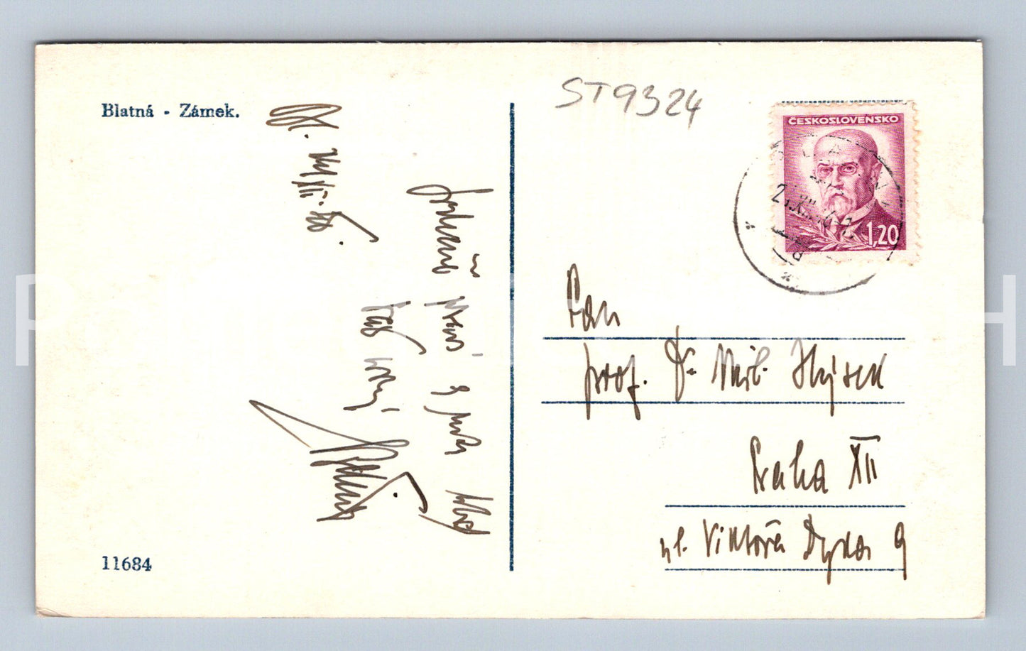 Pohlednice BLATNÁ ZÁMEK (ST9324)