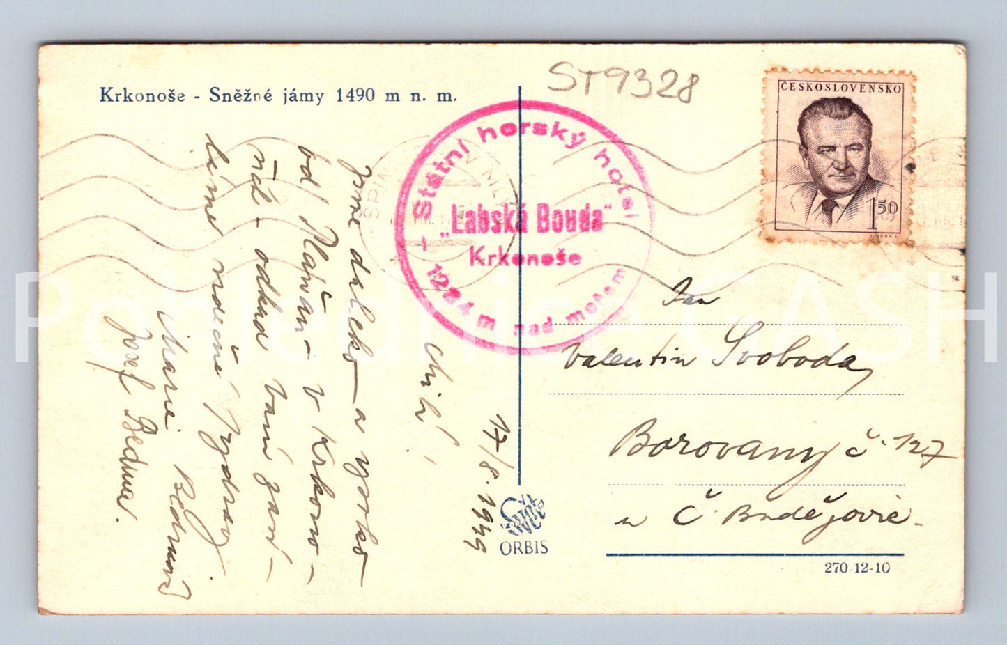 Pohlednice KRKONOŠE - SNĚŽNÉ JÁMY (ST9328)