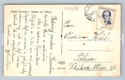 Pohlednice ČESKÝ KRUMLOV - ZÁMEK OD VLTAVY (X24675)