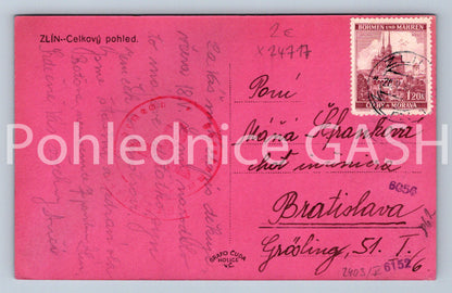 Pohlednice ZLÍN protektorát razítko (X24717)