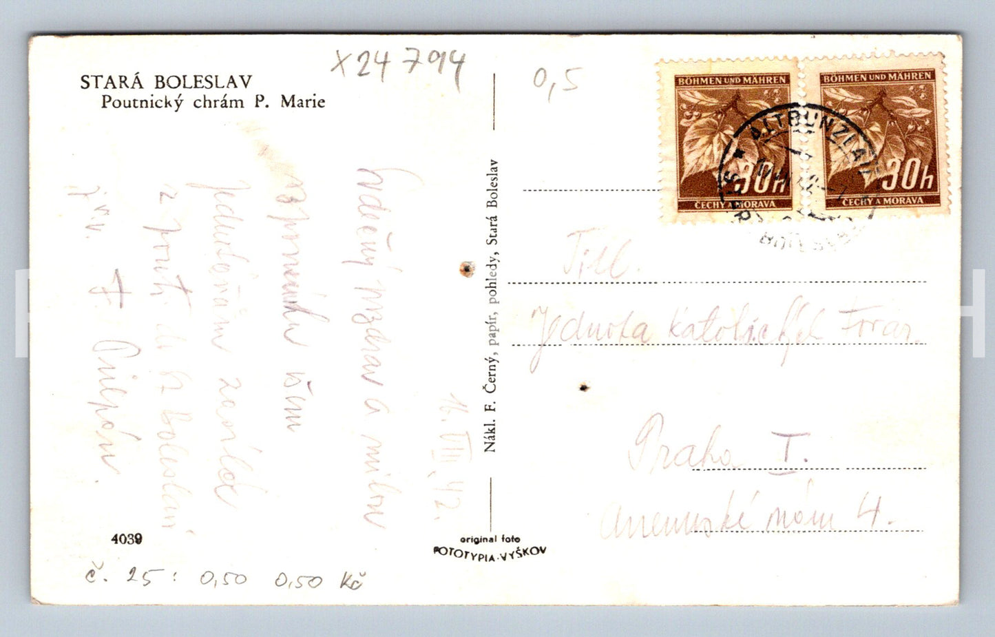 Pohlednice STARÁ BOLESLAV (X24794)