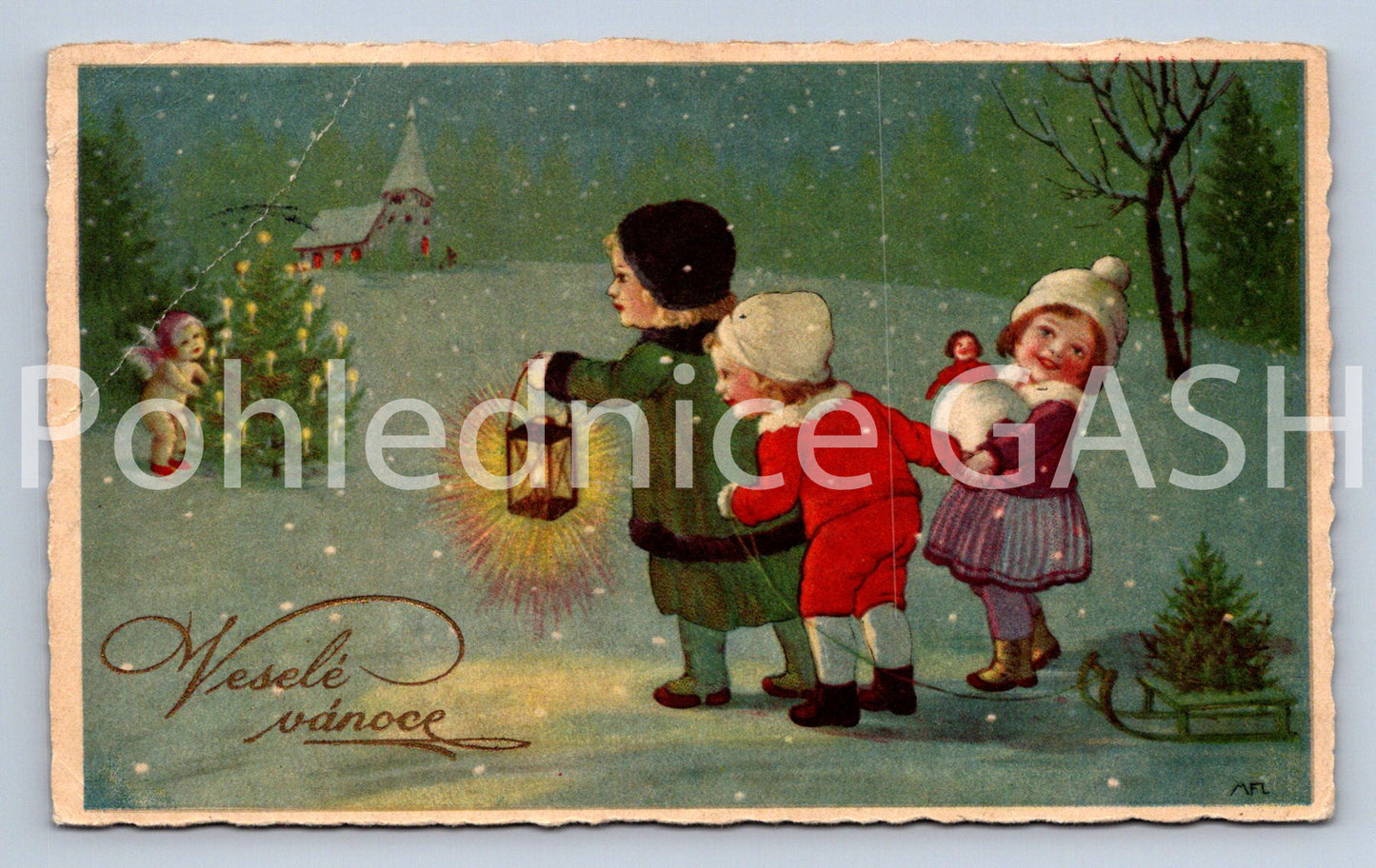 MERRY CHRISTMAS postcard (X24819)
