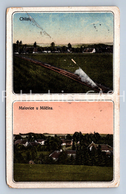 Pohlednice MALOVICE U MILČÍNA A CHLISTOV - KOLÁŽ (X24849)